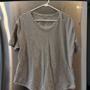 Madewell Black and White Striped Short Sleeve Tee